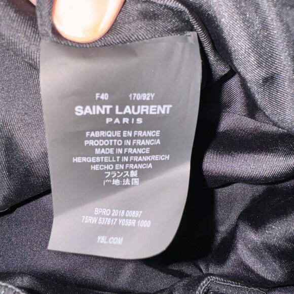 Saint Laurent Ruched Sequin Mini Dress Black Size 40F NWT $5,490 Rare Retro Glam - Picture 14 of 15